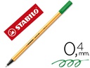 [88/43] ROTULADOR STABILO PUNTA DE FIB RA POINT 88 VERDE HOJA PUNTA FINA 0,4MM