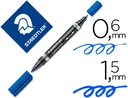 [3483] ROTULADOR STAEDTLER LUMOCOLOR PERMANENTE DUO 348 AZUL PUNTA F 0,6 MM PUNTA M 1,5 MM
