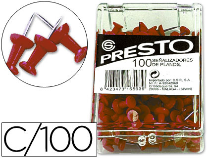 SEÑALIZADOR DE PLANOS Q-CONNECT ROJO CAJA DE 100 UNIDADES