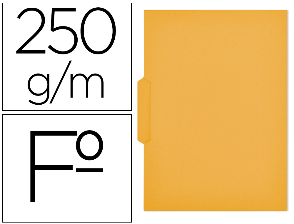 SUBCARPETA CARTULINA GIO FOLIO PESTAÑA CENTRAL 250 G/M2 AMARILLO