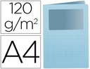 [KF15246] SUBCARPETA CARTULINA Q-CONNECT DIN A4 AZUL CON VENTANA TRANSPARENTE 120 G/M2