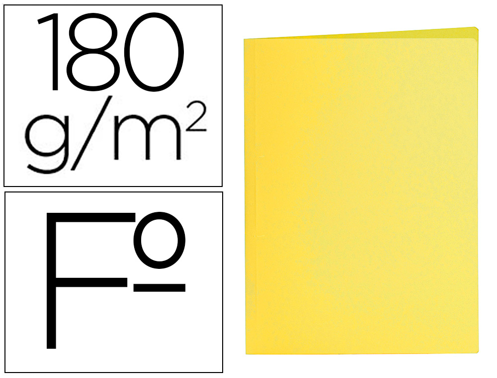 SUBCARPETA LIDERPAPEL FOLIO AMARILLO INTENSO 180G/M2