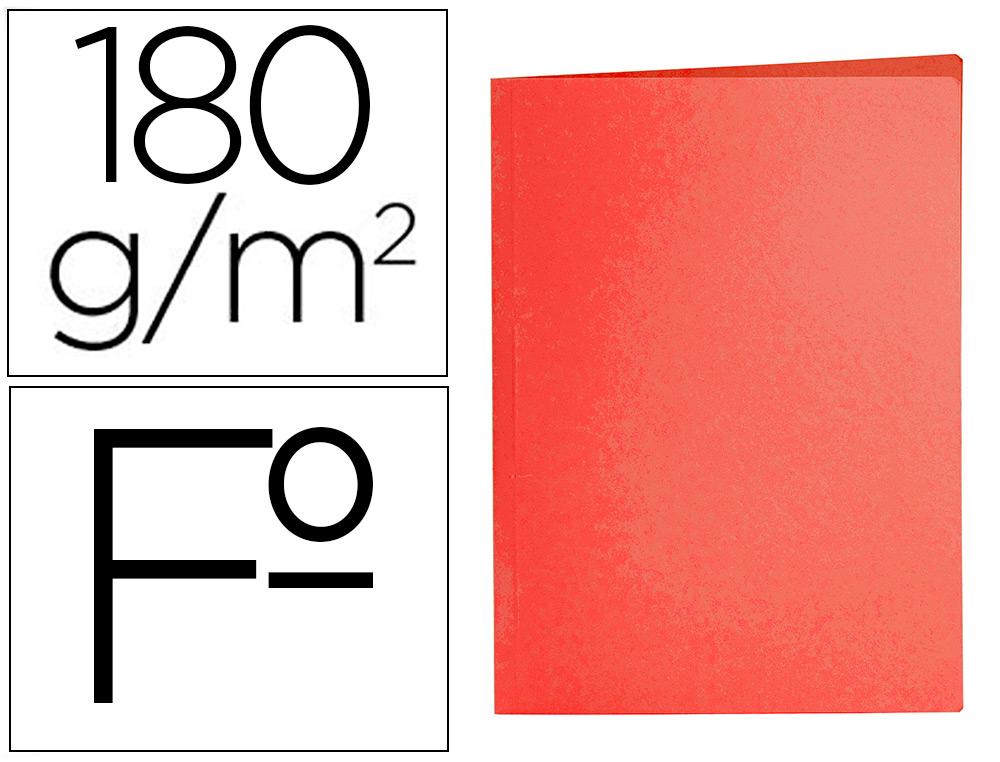 SUBCARPETA LIDERPAPEL FOLIO ROJO INTENSO 180G/M2