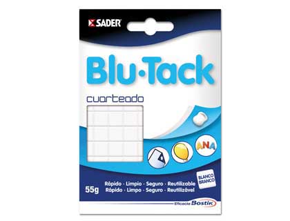 SUJETACOSA MASILLA BOSTIK BLU TACK BLANCO CUARTEADO