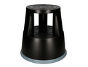 [KF00633] TABURETE Q-CONNECT RUEDAS RETRACTILES TRES RUEDAS DOS NIVELES COLOR NEGRO