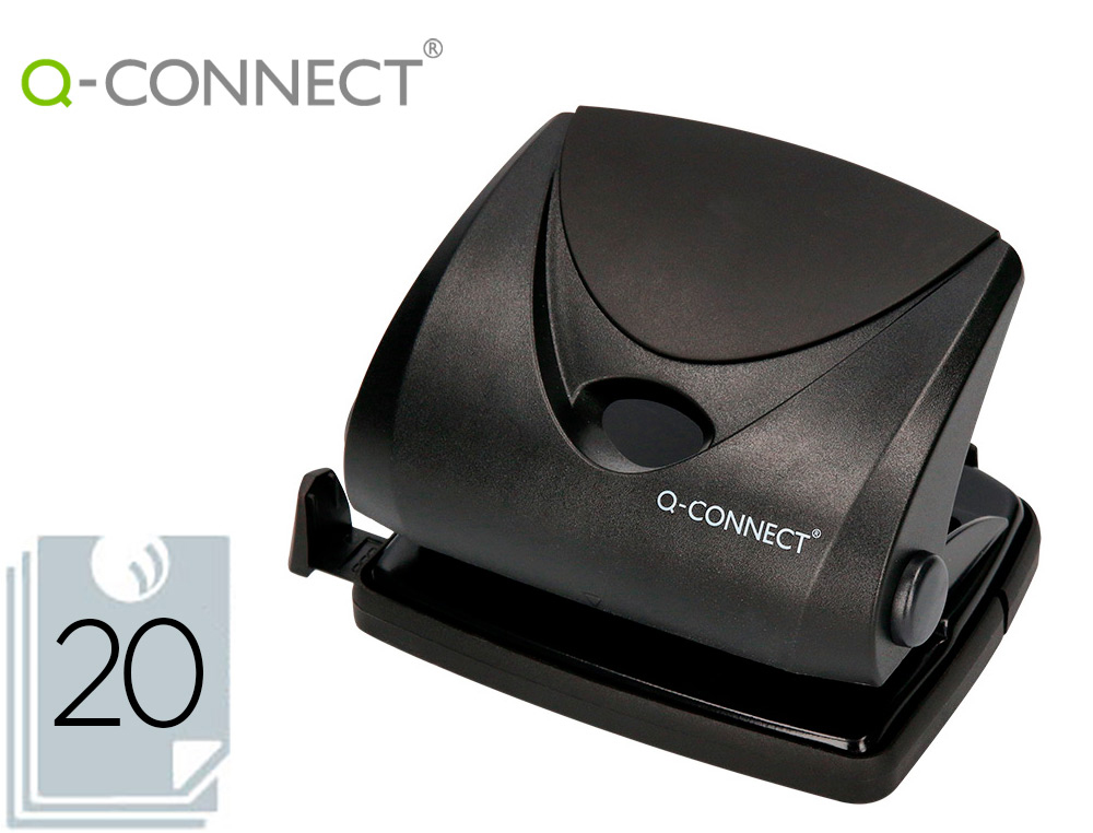 TALADRADOR Q-CONNECT KF01234 NEGRO -ABERTURA 2 MM -CAPACIDAD 20 HOJAS