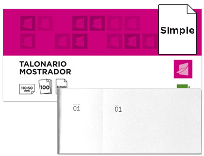 TALONARIO LIDERPAPEL MOSTRADOR 50X110 MM TL09 BLANCO CON MATRIZ