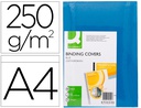[KF00500] TAPA DE ENCUADERNACION Q-CONNECT CARTON DIN A4 AZUL SIMIL PIEL 250 GR CAJA DE 100 UNIDADES