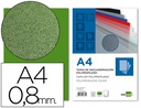[TE22] TAPA ENCUADERNACION LIDERPAPEL POLIPROPILENO A4 0.8MM VERDE OPACO PAQUETE DE 50 UNIDADES