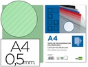 [TE21] TAPA ENCUADERNACION LIDERPAPEL POLIPROPILENO RAYADO A4 0.5MM VERDE PAQUETE DE 100 UNIDADES