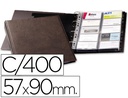 [2384-11] TARJETERO DURACLIP VISIFIX MARRON 20 FUNDAS PARA 400 TARJETAS TAMAÑO DIN A4 INCLUYE 12 SEPARADORES