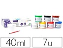 [TP54] TEMPERA LIDERPAPEL ESCOLAR 40 ML CAJA 7 COLORES SURTIDOS + PINCEL