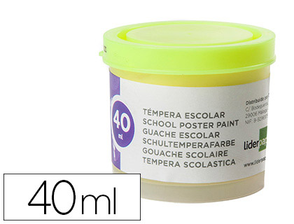 TEMPERA LIDERPAPEL ESCOLAR 40 ML AMARILLO LIMON