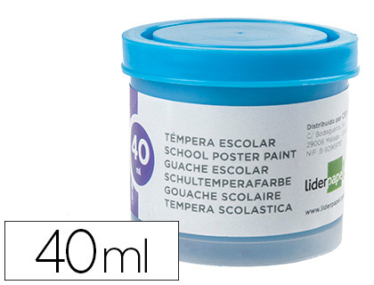 TEMPERA LIDERPAPEL ESCOLAR 40 ML AZUL CIAN