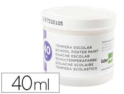 TEMPERA LIDERPAPEL ESCOLAR 40 ML BLANCO
