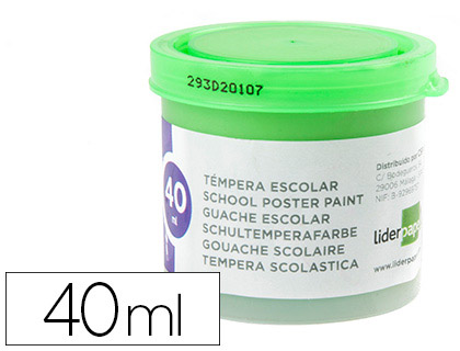 TEMPERA LIDERPAPEL ESCOLAR 40 ML VERDE CLARO