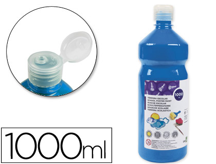TEMPERA LIQUIDA LIDERPAPEL ESCOLAR 1000 ML AZUL