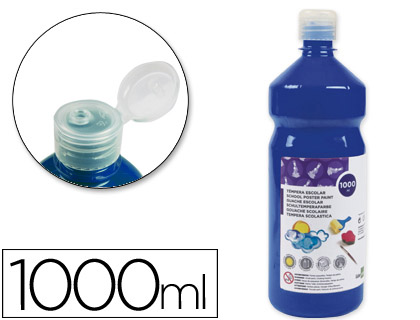 TEMPERA LIQUIDA LIDERPAPEL ESCOLAR 1000 ML AZUL MARINO