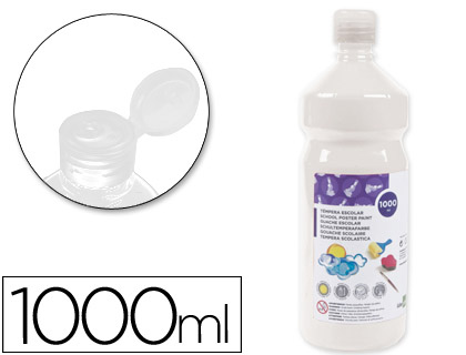 TEMPERA LIQUIDA LIDERPAPEL ESCOLAR 1000 ML BLANCO