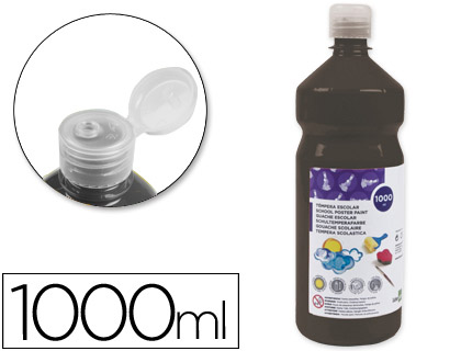 TEMPERA LIQUIDA LIDERPAPEL ESCOLAR 1000 ML NEGRO