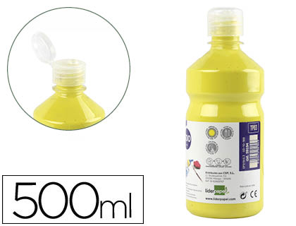 TEMPERA LIQUIDA LIDERPAPEL ESCOLAR 500 ML AMARILLO LIMON
