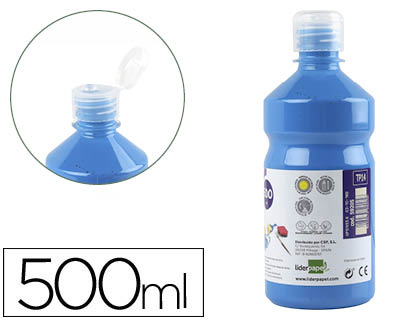 TEMPERA LIQUIDA LIDERPAPEL ESCOLAR 500 ML AZUL