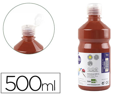 TEMPERA LIQUIDA LIDERPAPEL ESCOLAR 500 ML MARRON