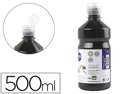 TEMPERA LIQUIDA LIDERPAPEL ESCOLAR 500 ML NEGRO