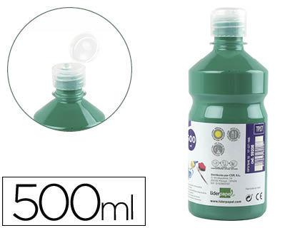 TEMPERA LIQUIDA LIDERPAPEL ESCOLAR 500 ML VERDE OSCURO