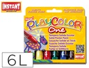 [10711] TEMPERA SOLIDA EN BARRA PLAYCOLOR ESCOLAR CAJA DE 6 COLORES SURTIDOS
