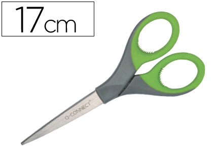 TIJERA Q-CONNECT MANGO CAUCHO 7\&quot; 17 CM BLISTER
