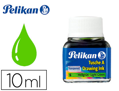 TINTA CHINA PELIKAN VERDE CLARO N.6 FRASCO 10 ML