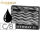 [S0110850] TINTA ESTILOGRAFICA WATERMAN NEGRA CAJA DE 8 CARTUCHOS STANDARD LARGOS