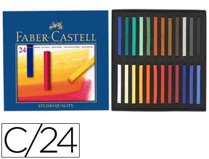 TIZA PASTEL FABER CASTELL ESTUCHE CARTON DE 24 UNIDADES COLORES SURTIDOS