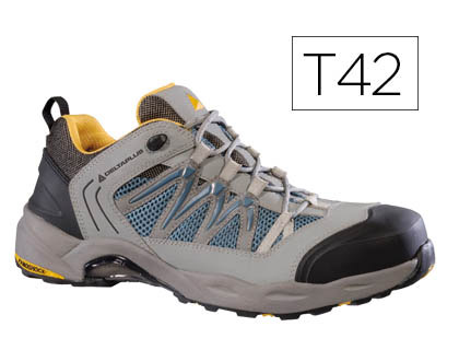 ZAPATOS DE SEGURIDAD DELTAPLUS TREK DE PIEL SERRAJE PUNTERA Y SUELA COMPOSITE GRIS TALLA 42