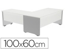[2102AN04V24] ALA PARA MESA ROCADA SERIE WORK 100X60 CM ACABADO AN04 GRIS/BLANCO