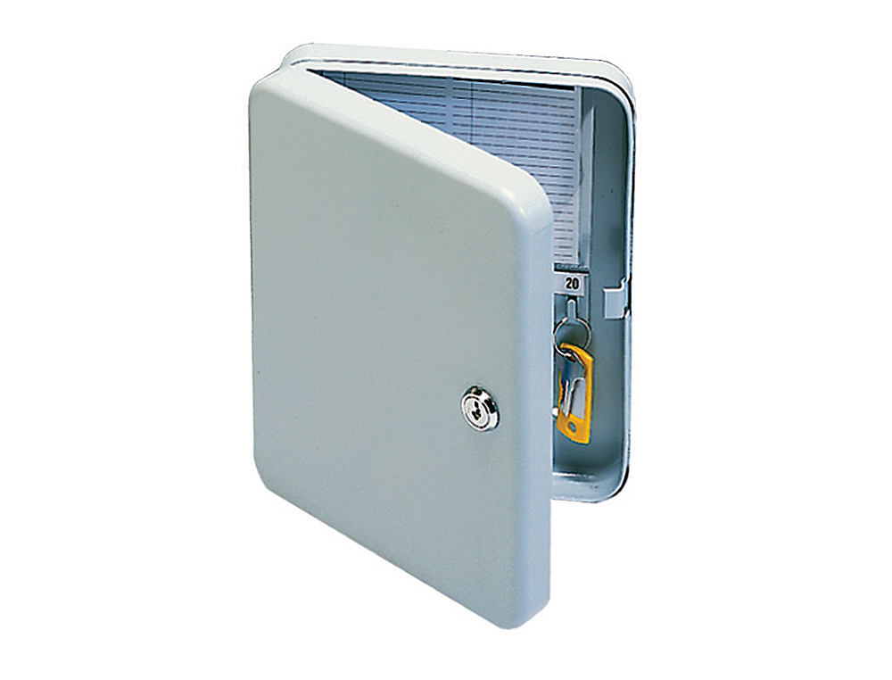 ARMARIO PARA LLAVES Q-CONNECT 20 LLAVES CHAPA DE ACERO CERADURA DE SEGURIDAD TORNILLOS SOPORTE MURAL