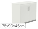 [1005AW04V24] ARMARIO ROCADA CON UN ESTANTE Y DOS PUERTAS ENTERAS SERIE STORE 78X90X45 CM ACABADO AW04 ALUMINIO/BLANCO