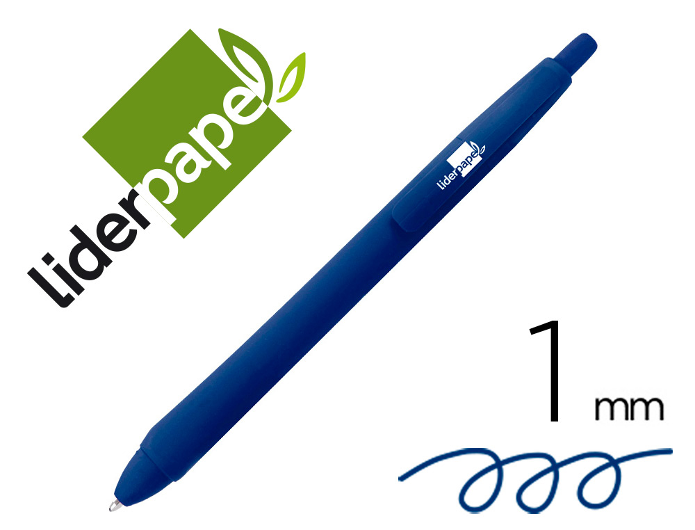 BOLIGRAFO LIDERPAPEL SOFT TOUCH RETRACTIL 1 MM TINTA AZUL