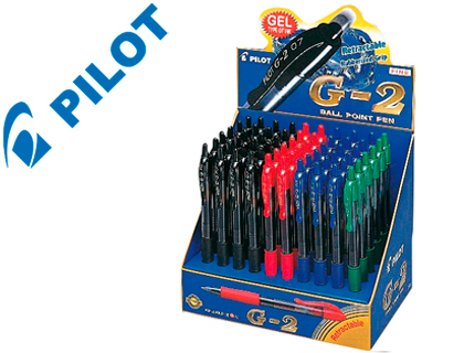BOLIGRAFO PILOT G-2 TINTA GEL RETRACTIL SUJECION DE CAUCHO EXPOSITOR DE 60 UNIDADES