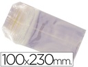 [BS100230SINSOLAPA] BOLSA CELOFAN 100X230 MM PAQUETE 100 UNIDADES