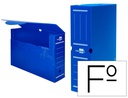 [DF05] CAJA ARCHIVO DEFINITIVO PLASTICO LIDERPAPEL LOMO 100 MM AZUL 360X100X260 MM