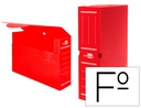 [DF10] CAJA ARCHIVO DEFINITIVO PLASTICO LIDERPAPEL LOMO 100 MM ROJO 360X100X260 MM