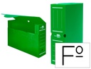 [DF11] CAJA ARCHIVO DEFINITIVO PLASTICO LIDERPAPEL LOMO 100 MM VERDE 360X100X260 MM