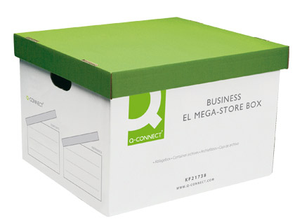 CAJON Q-CONNECT CARTON PARA 4 CAJAS ARCHIVO DEFINITIVO FOLIO MONTAJE AUTOMATICO MEDIDAS INTERIOR 295X383X430MM