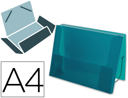 CARPETA LIDERPAPEL PORTADOCUMENTOS GOMAS 36933 POLIPROPILENO DIN A4 VERDE TRANSLUCIDO LOMO 25 MM