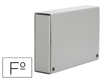 CARPETA PROYECTOS PARDO FOLIO LOMO 120 MM CARTON FORRADO GRIS CON BROCHE