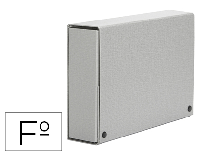 CARPETA PROYECTOS PARDO FOLIO LOMO 30 MM CARTON FORRADO GRIS CON BROCHE