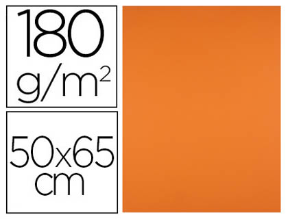CARTULINA LIDERPAPEL 50X65 CM 180G/M2 NARANJA