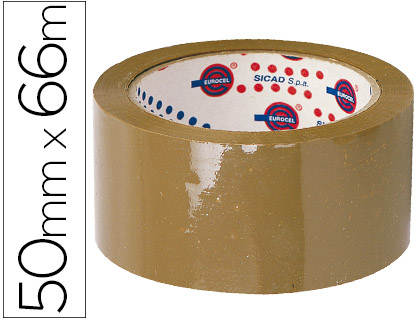 CINTA ADHESIVA EUROCEL POLIPROPILENO HAVANA 66 MT X 50 MM PARA EMBALAJE